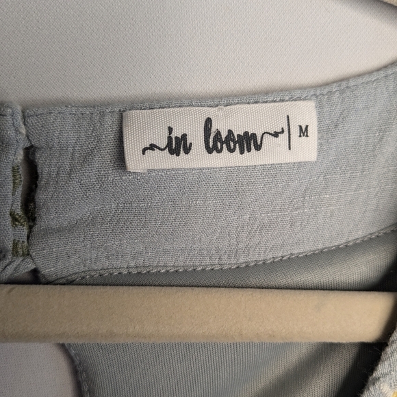 In Loom Baby Doll Top Size M Flutter Sleeves Embroidery Powder Blue Color J-2 - Picture 10 of 12